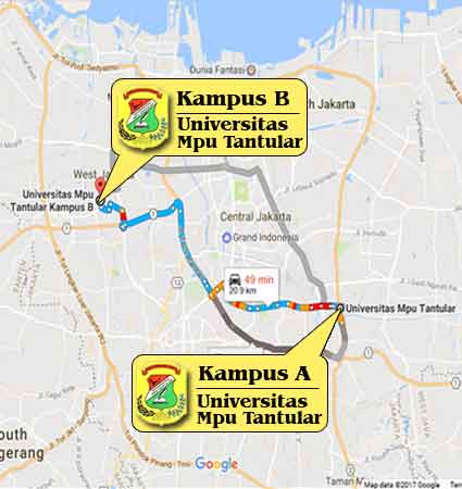 Locations and Maps Universitas Mpu Tantular Jakar Nomor
